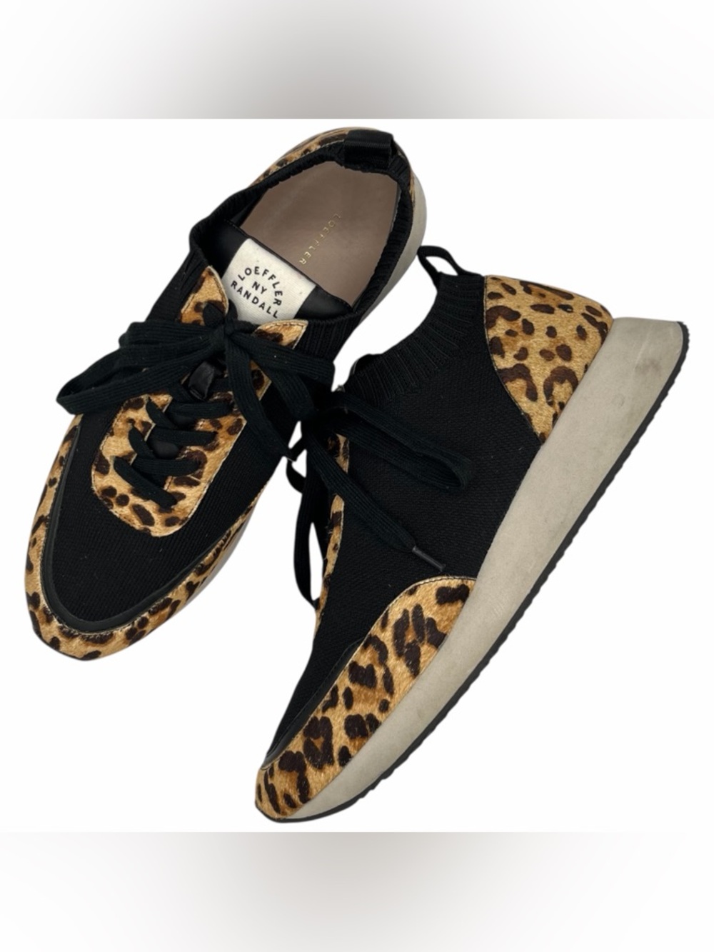 Loeffler Randall Remi Leopard Calf Hair Sneakers Size 9.5